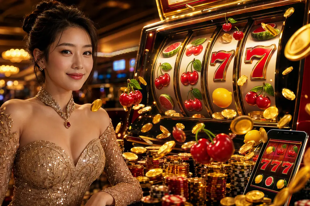 okr777 Slots Game Bonus Round on Screen